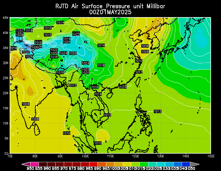 Current Northwest Pacific/North Indian Ocean